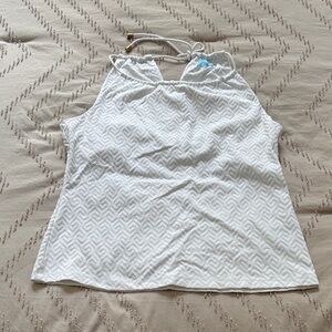 J. McLaughlin white patterned tank top